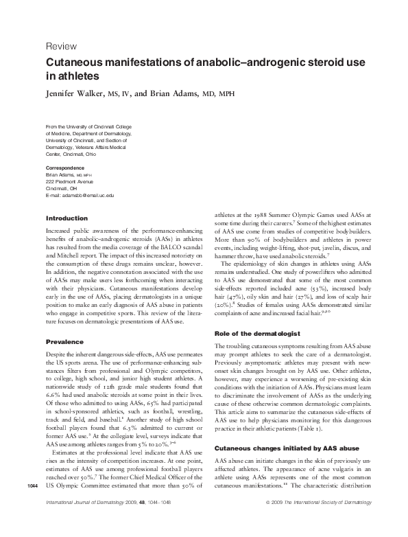(PDF) Cutaneous manifestations of anabolic-androgenic steroid use in ...