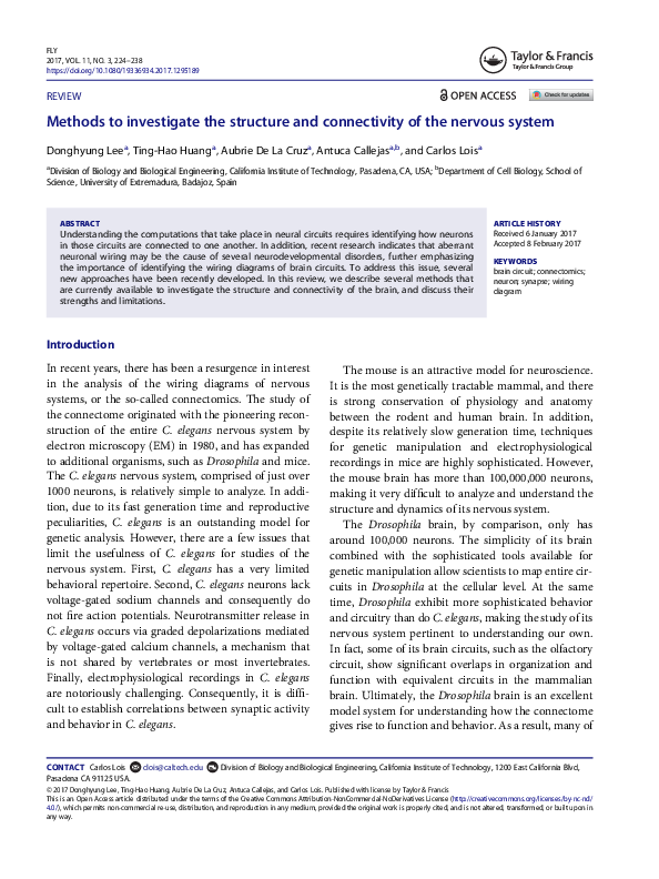(PDF) Methods to investigate the structure and connectivity of the ...