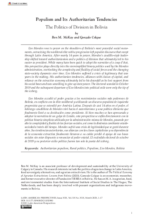 (PDF) Populism and Its Authoritarian Tendencies: The Politics of ...