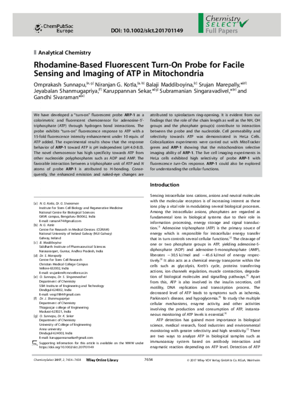 (PDF) Rhodamine-Based Fluorescent Turn-On Probe for Facile Sensing and ...