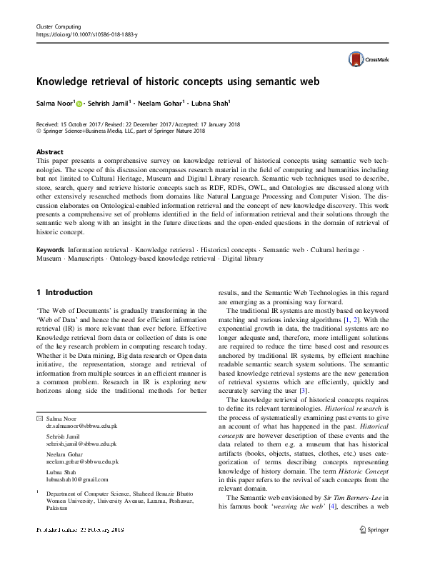 (PDF) Knowledge retrieval of historic concepts using semantic web
