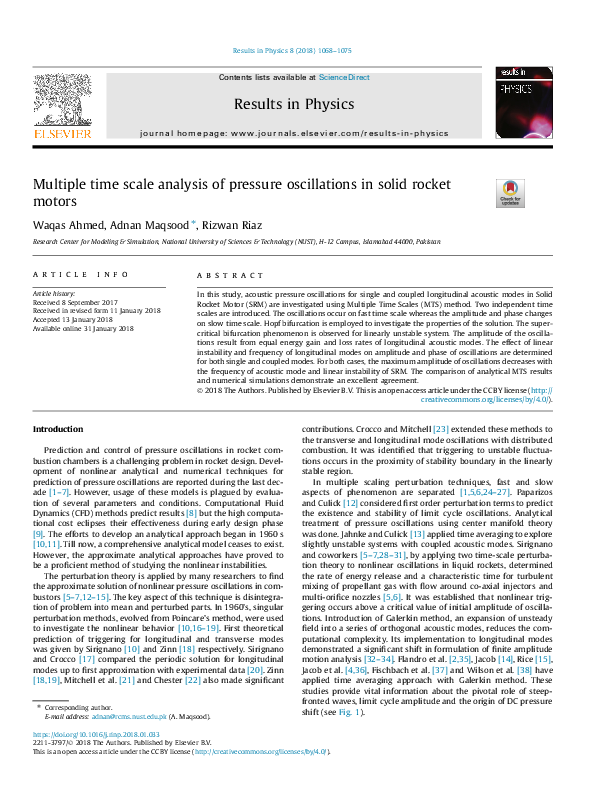 (PDF) Multiple time scale analysis of pressure oscillations in solid ...