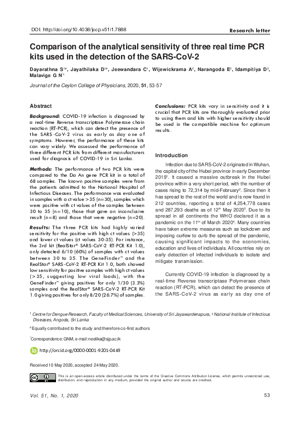 (PDF) Comparison of the analytical sensitivity of three real time PCR ...
