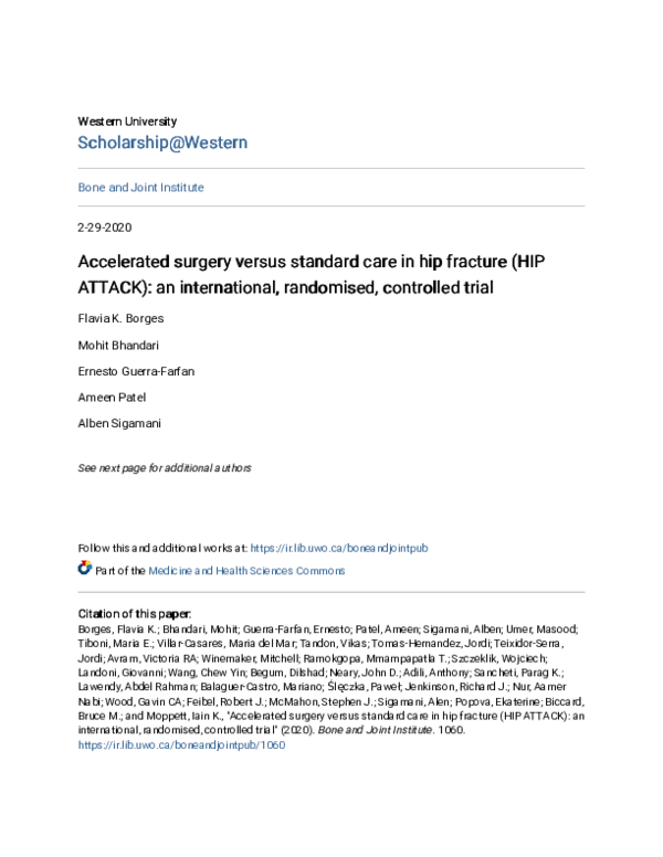 (PDF) Accelerated surgery versus standard care in hip fracture (HIP ...