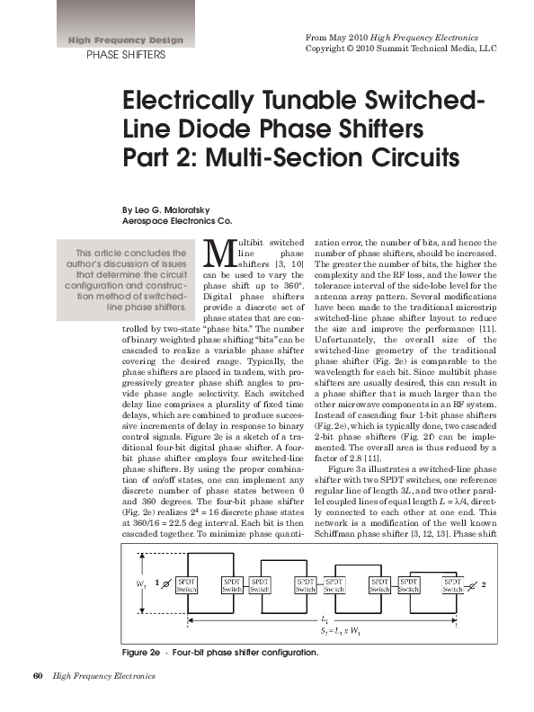 (PDF) Electrically Tunable Switched Line Diode Phase Shifters Part 2 ...