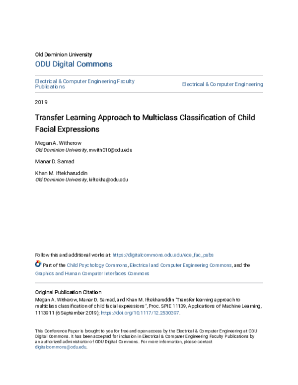(PDF) Transfer learning approach to multiclass classification of child ...
