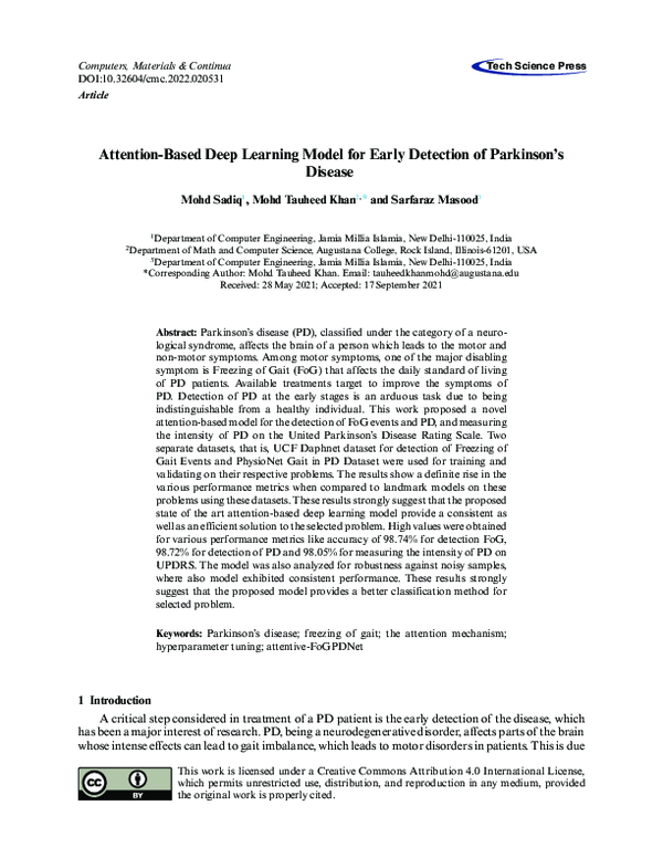 (PDF) Attention-Based Deep Learning Model for Early Detection of ...