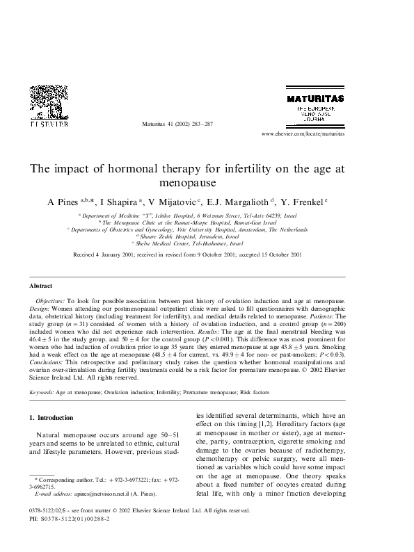 (PDF) The impact of hormonal therapy for infertility on the age at ...