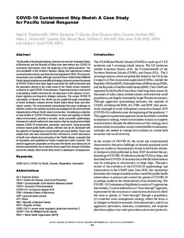(PDF) COVID-19 Containment Ship Model: A Case Study for Pacific Island ...