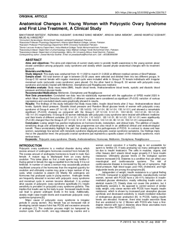 (PDF) Anatomical Changes in Young Women with Polycystic Ovary Syndrome ...