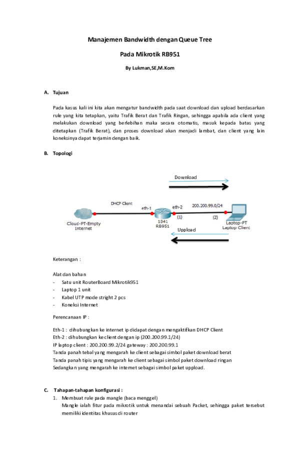 (PDF) Manajemen Bandwidth dengan Queue Tree