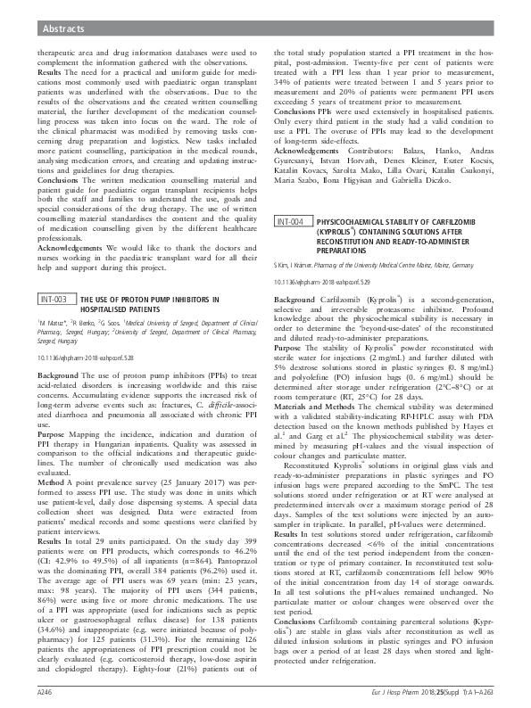 (PDF) INT-003 The use of proton pump inhibitors in hospitalised patients