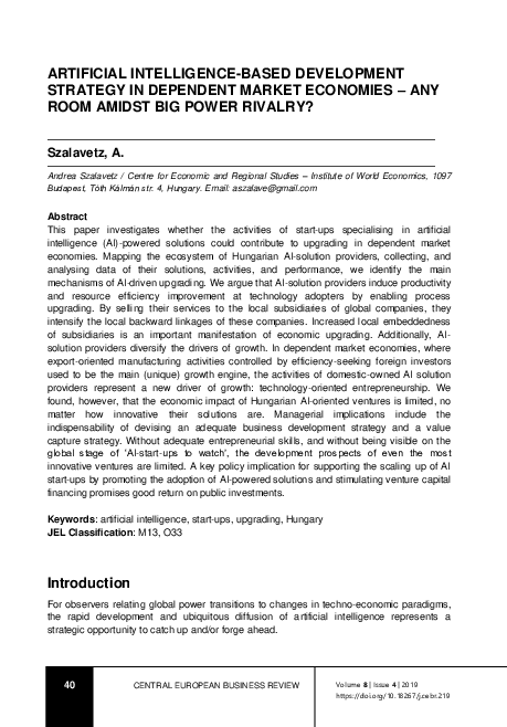 (PDF) Artificial Intelligence-Based Development Strategy in Dependent ...