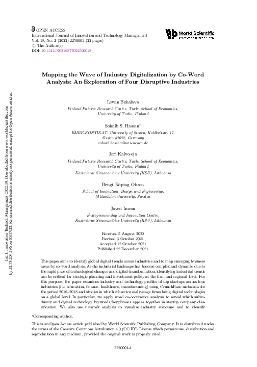 (PDF) Mapping the Wave of Industry Digitalization by Co-Word Analysis ...