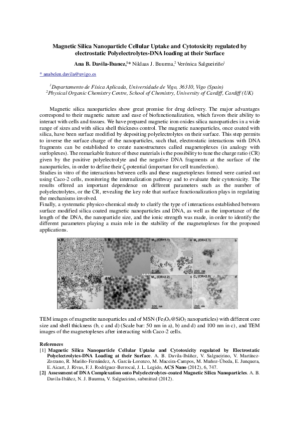 (PDF) Magnetic Silica Nanoparticle Cellular Uptake and Cytotoxicity ...