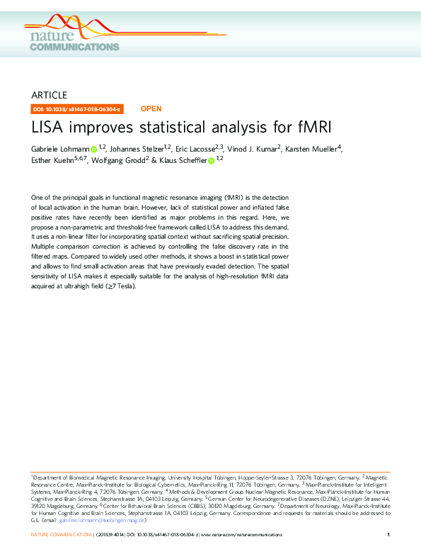(PDF) LISA improves statistical analysis for fMRI