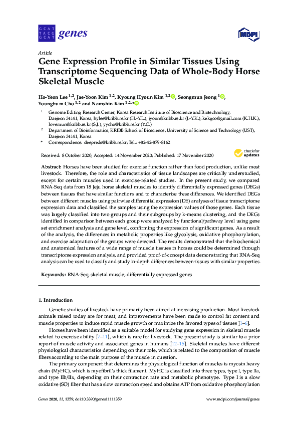(PDF) Gene Expression Profile in Similar Tissues Using Transcriptome ...