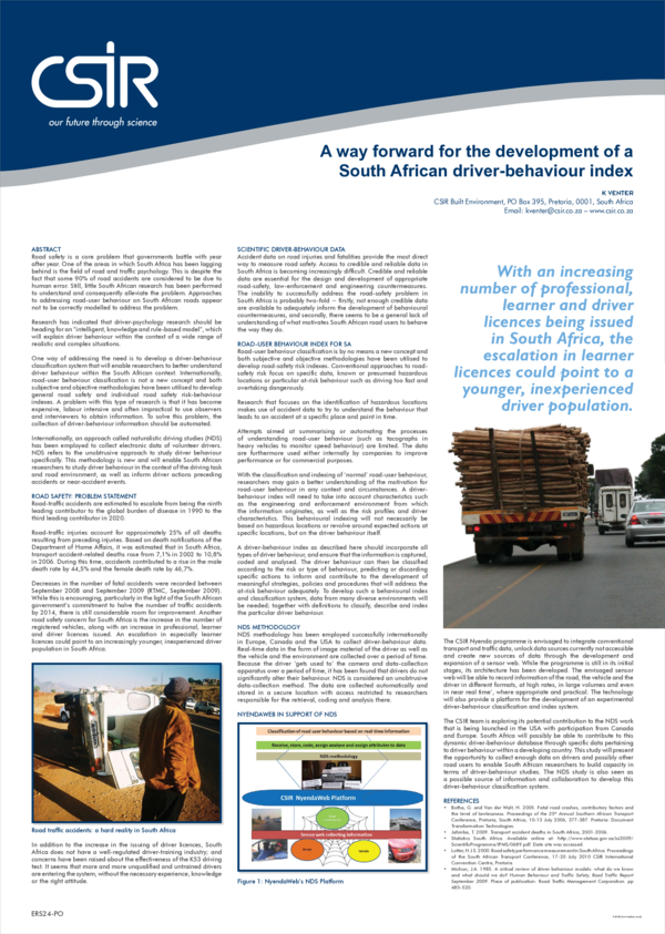 (PDF) Way forward for the development of a South African driver ...