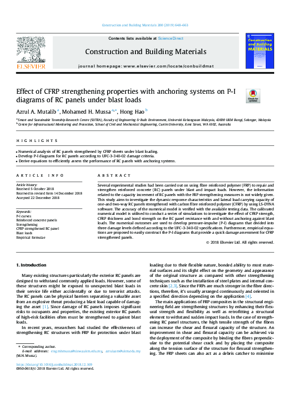 (PDF) Effect of CFRP strengthening properties with anchoring systems on ...