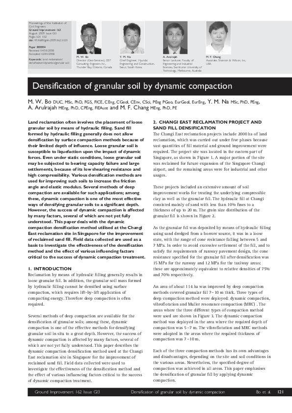 (PDF) Densification of granular soil by dynamic compaction