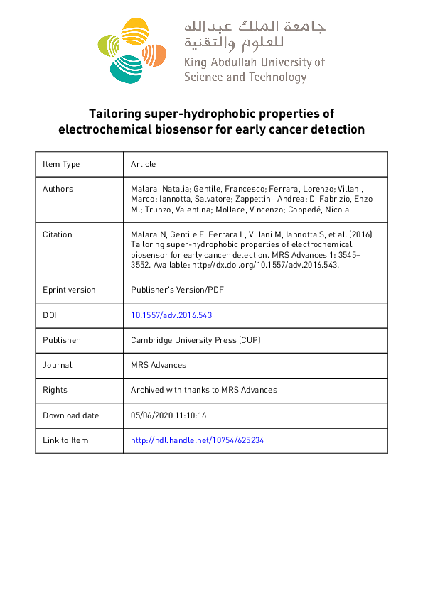 (PDF) Tailoring superhydrophobic properties of electrochemical