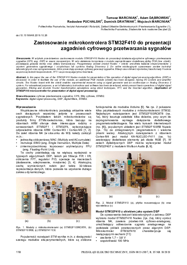 (PDF) Application of STM32F410 microcontroller for presentation of ...