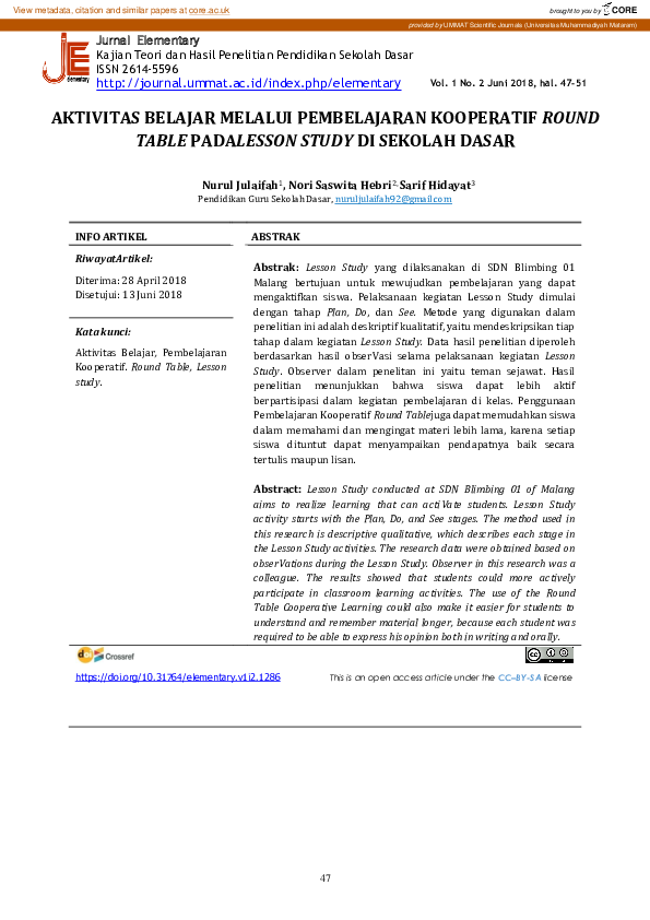 (PDF) Aktivitas Belajar Melalui Pembelajaran Kooperatif Round Table ...
