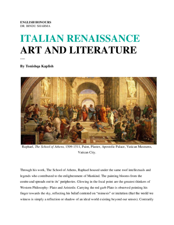 (PDF) Italian Renaissance: Art and Literature