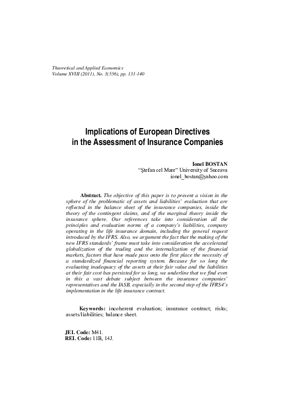 (PDF) Implications of European Directives in the Assessment of ...