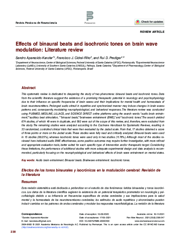 (PDF) Effects of binaural beats and isochronic tones on brain wave ...