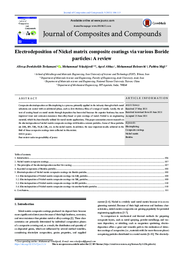 (PDF) Electrodeposition of Nickel matrix composite coatings via various ...