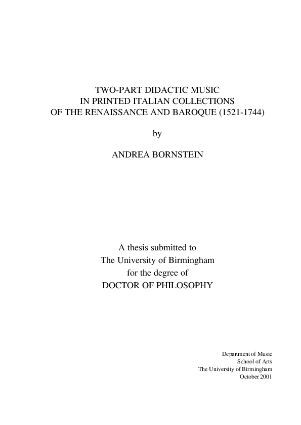 PDF) Two-part didactic music in printed Italian collections of the