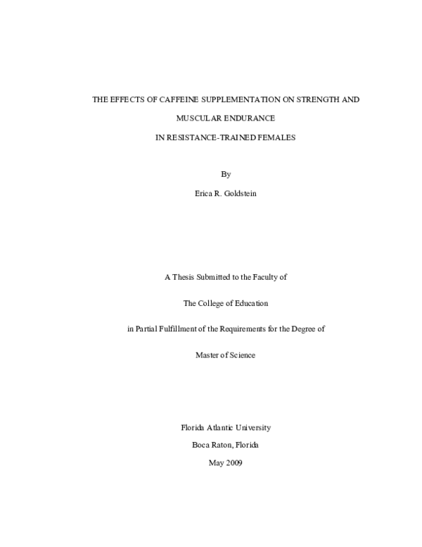 (PDF) The Effects of Caffeine Supplementation on Strength and Muscular ...