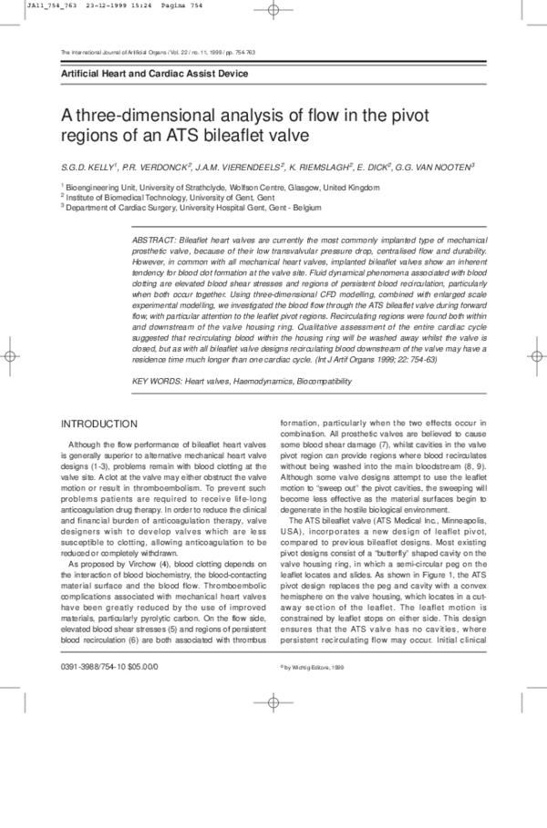 (PDF) A Three-dimensional Analysis of Flow in the Pivot Regions of an ...