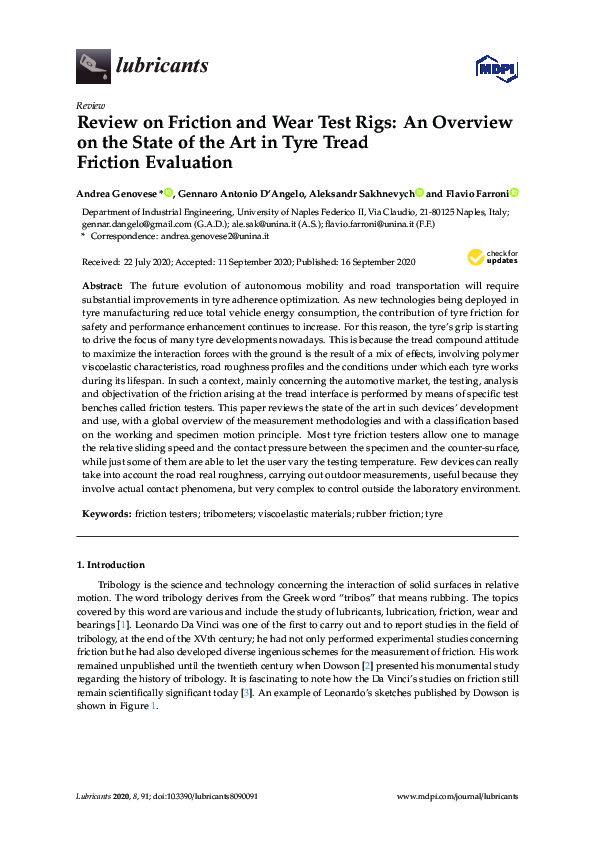(PDF) Review on Friction and Wear Test Rigs An Overview on the State