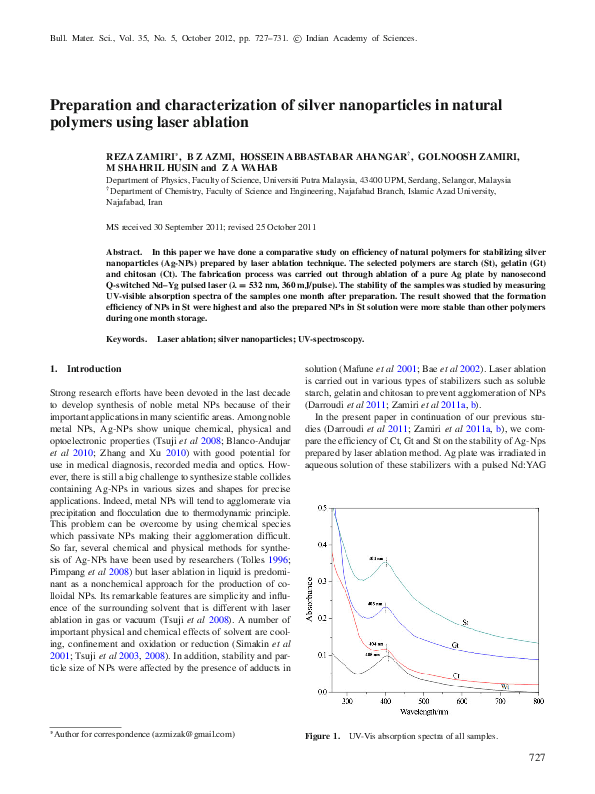 (PDF) Preparation and characterization of silver nanoparticles in ...