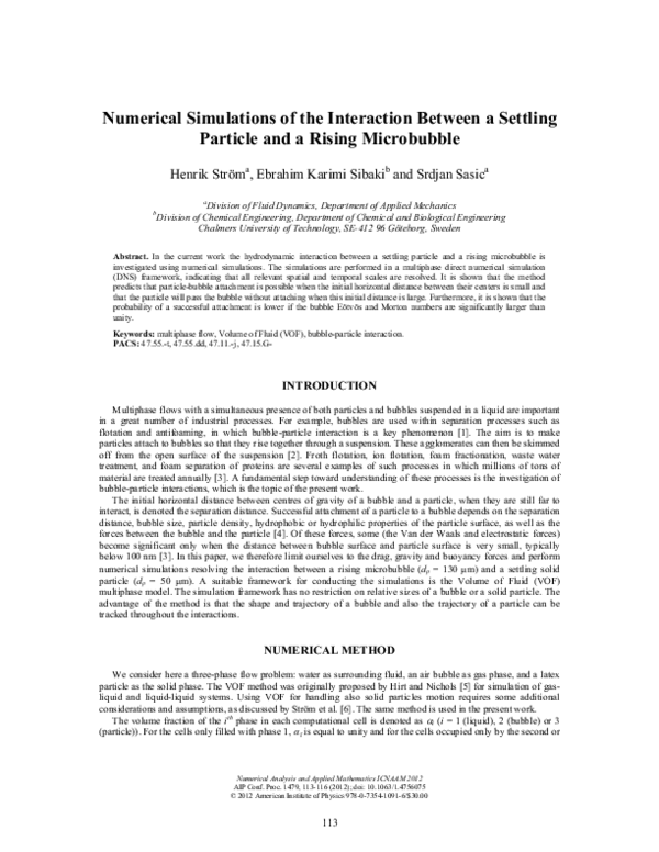 (PDF) Numerical simulations of the interaction between a settling ...