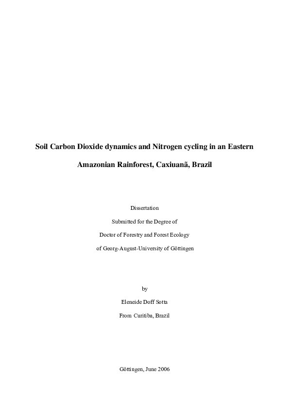 (PDF) Soil Carbon Dioxide dynamics and Nitrogen cycling in an Eastern ...