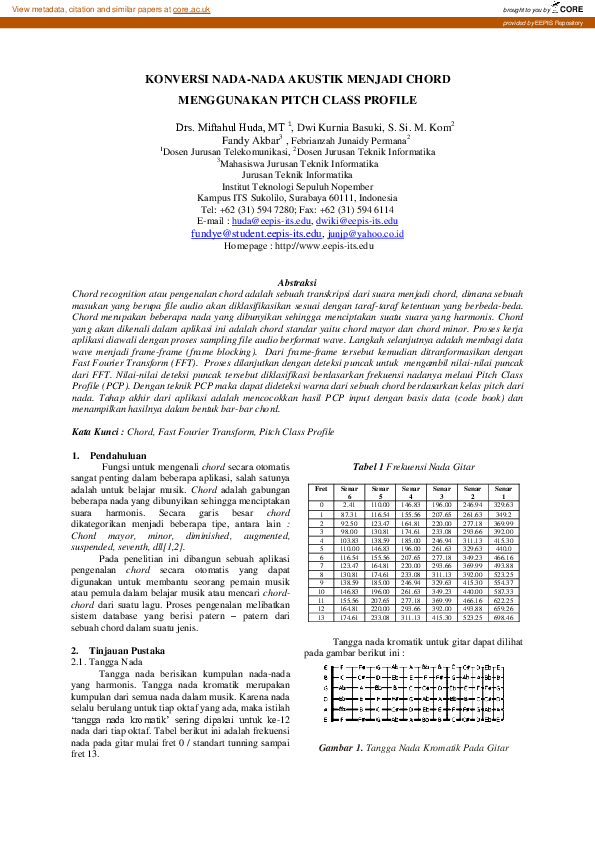 (PDF) Konversi Nada-Nada Akustik Menjadi Chord Menggunakan Pitch Class ...