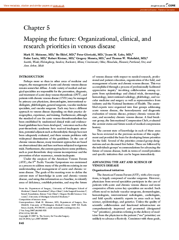 (PDF) Mapping the future Organizational, clinical, and research