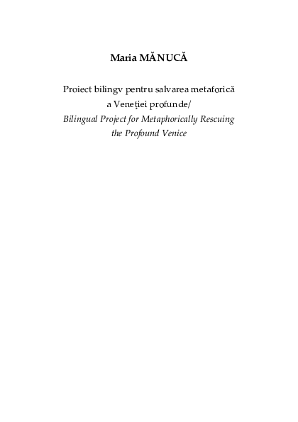 (PDF) Proiect bilingv pentru recuperarea metaforica a Venetiei profunde ...
