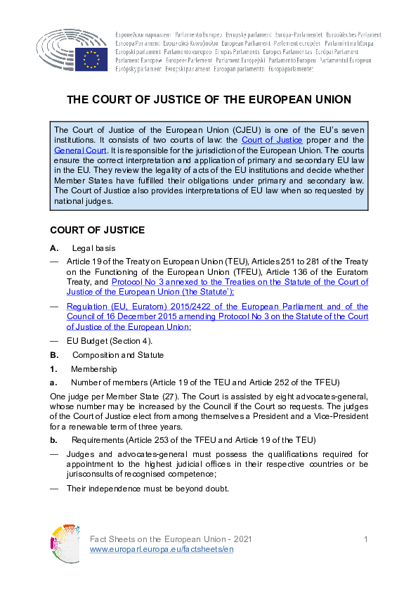 (PDF) The Court of Justice of the European Union