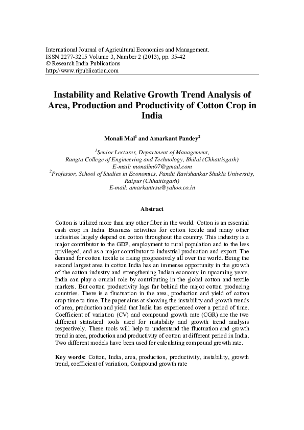 (PDF) Instability and Relative Growth Trend Analysis of Area ...