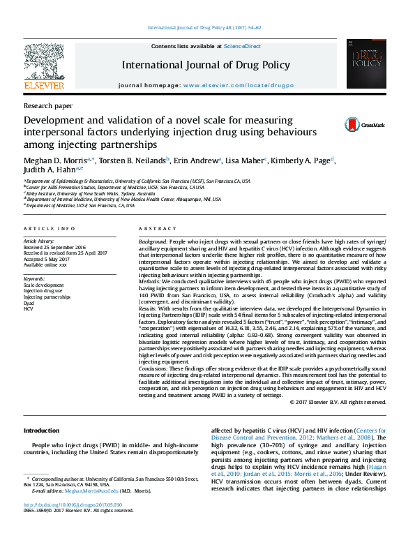 (PDF) Development and validation of a novel scale for measuring ...