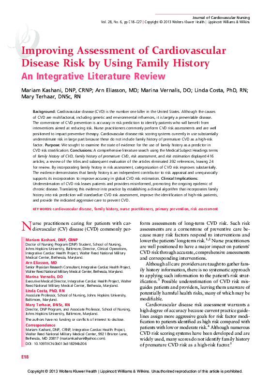 (PDF) Improving Assessment of Cardiovascular Disease Risk by Using ...