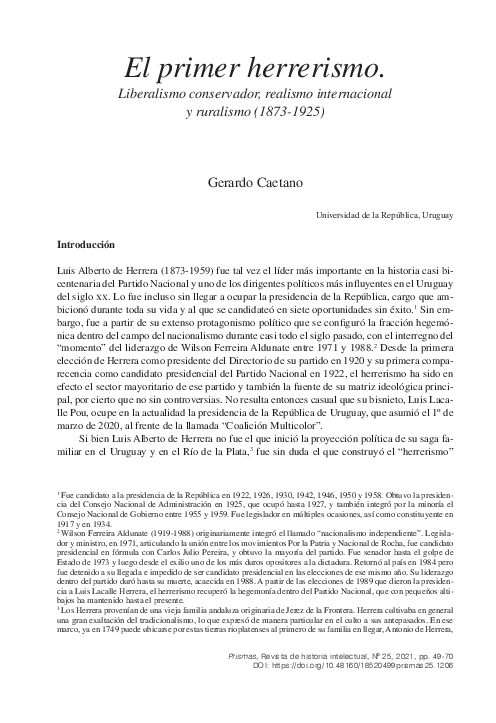 El primer herrerismo