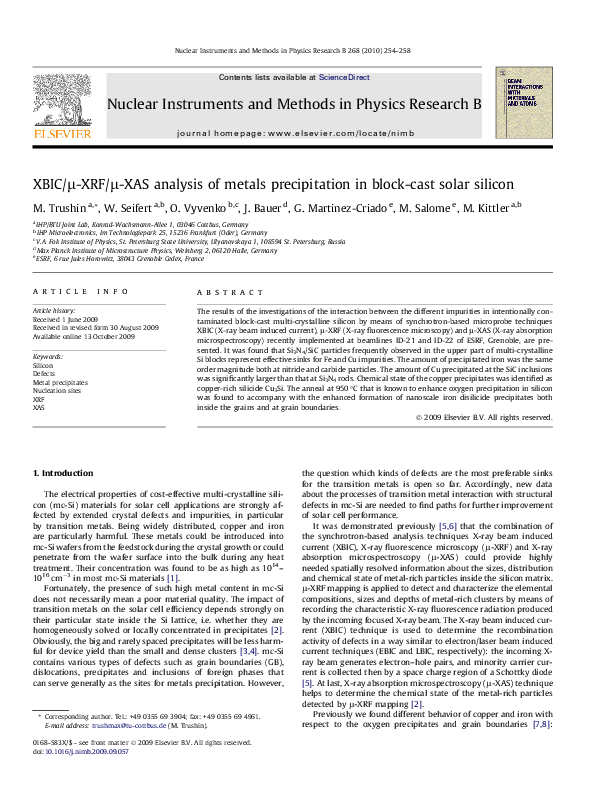 (PDF) XBIC/μ-XRF/μ-XAS analysis of metals precipitation in block-cast ...