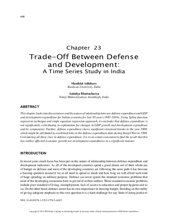 (PDF) Trade-Off Between Defense and Development: A Time Series Study in ...