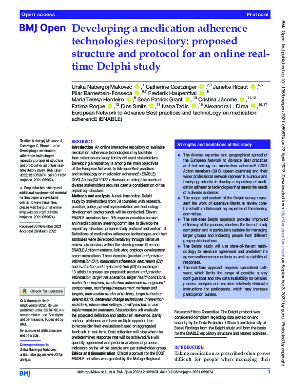 (PDF) Developing a medication adherence technologies repository ...