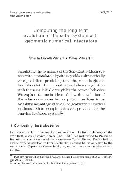 (PDF) Computing the long term evolution of the solar system with ...